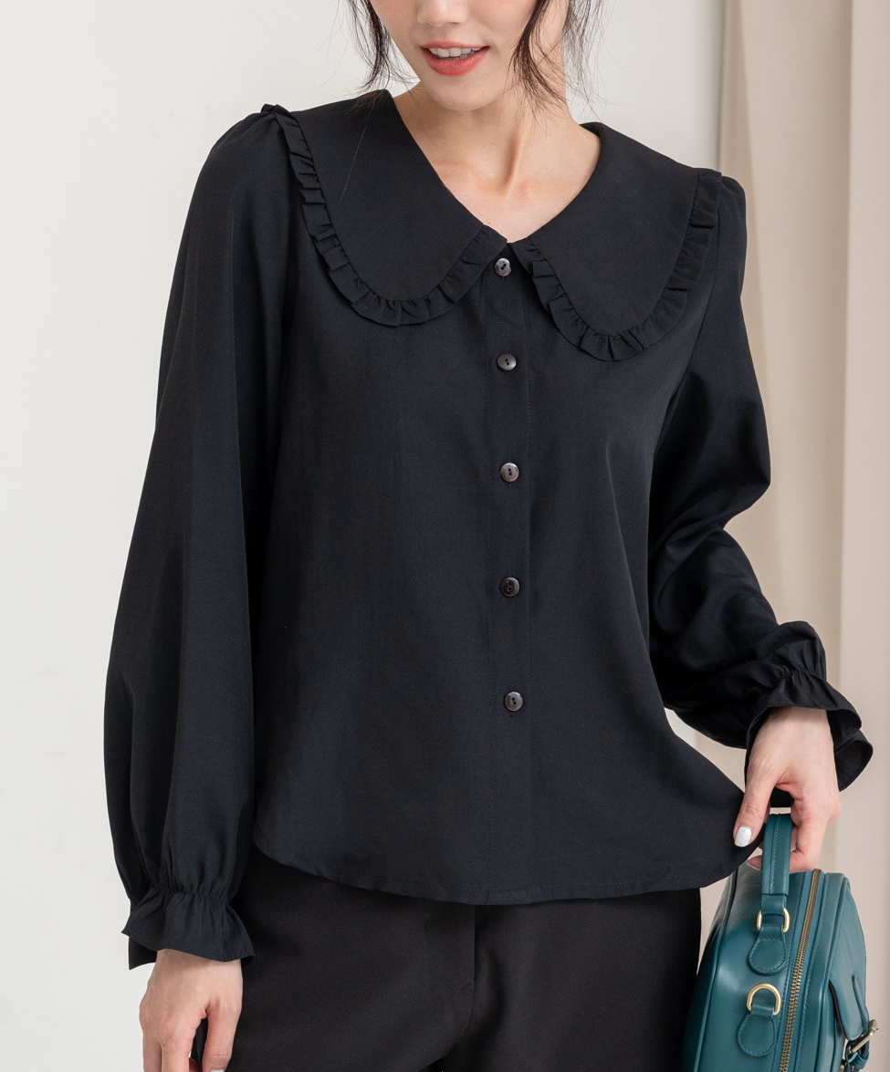 GT 皺褶大領子襯衫