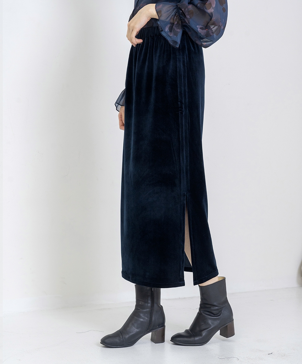 GT  絨布側開衩裙