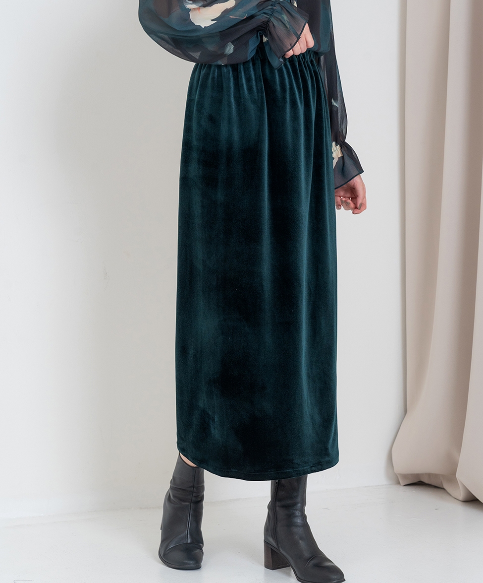 GT  絨布側開衩裙