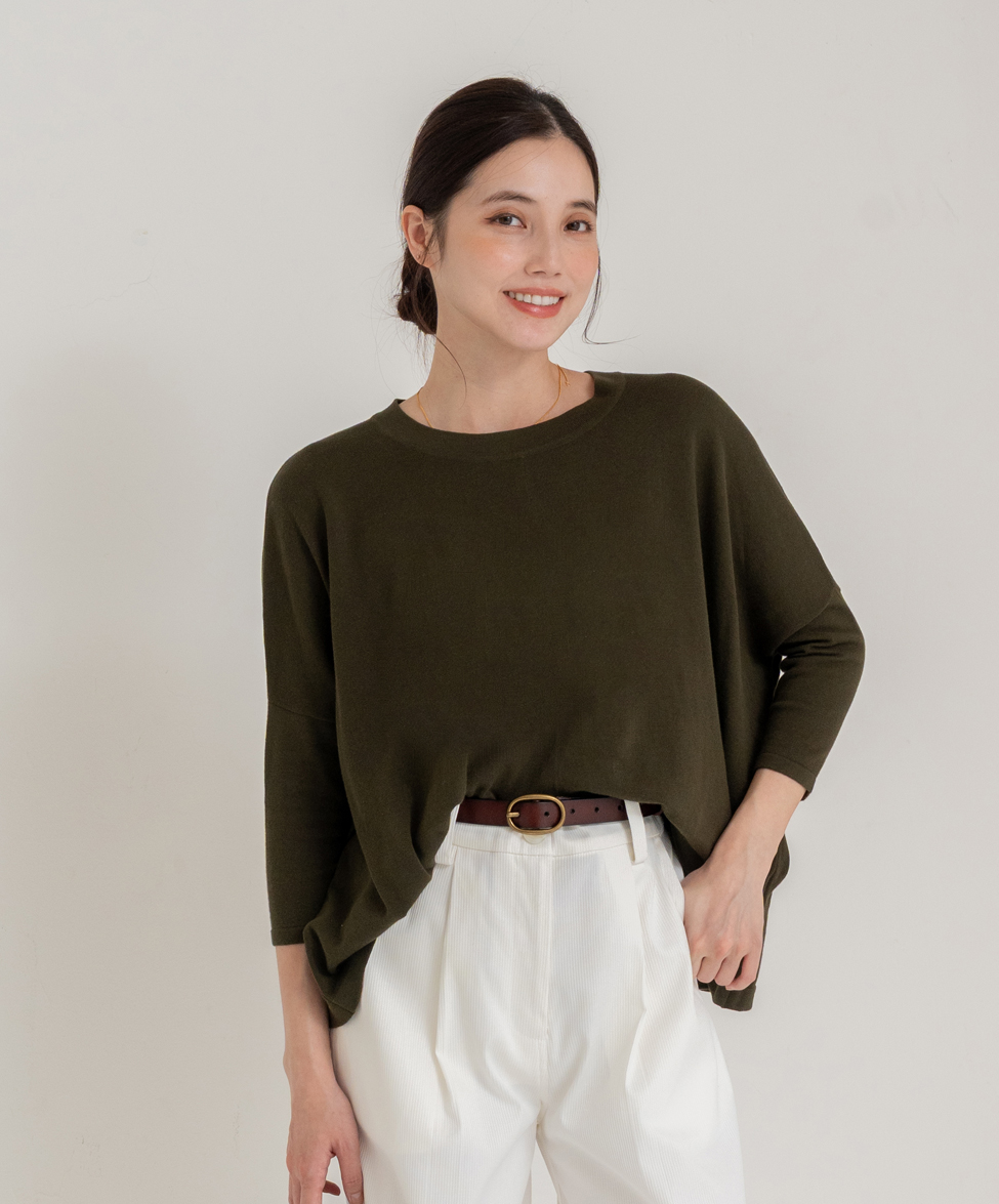 GT 七分飛鼠袖針織上衣