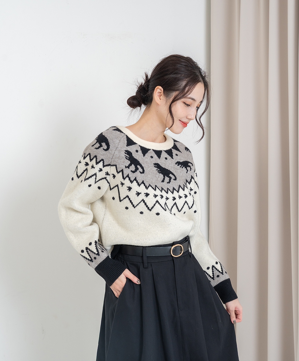 GT 雪花恐龍針織上衣