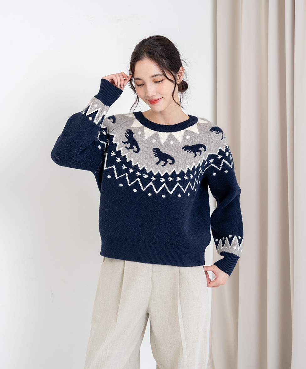 GT 雪花恐龍針織上衣