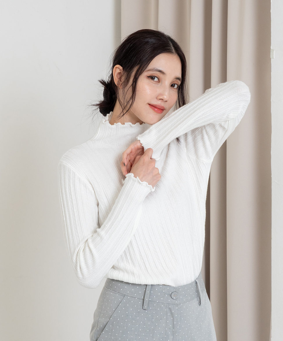 織紋木耳內搭上衣