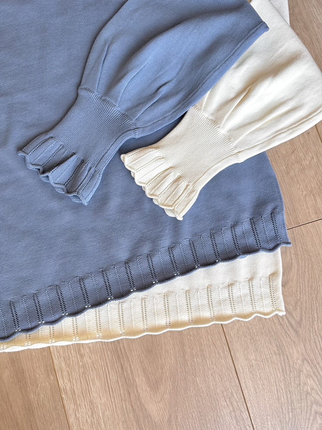 GT 雕花袖圓領針織上衣-包色組 12/11~12/15止