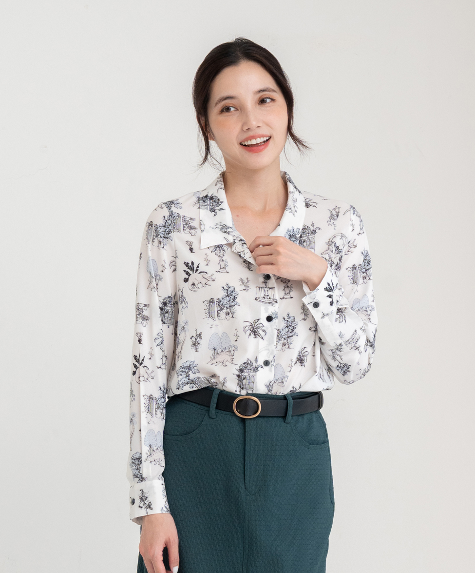 GT Print 印花低領長袖襯衫 @ 2280