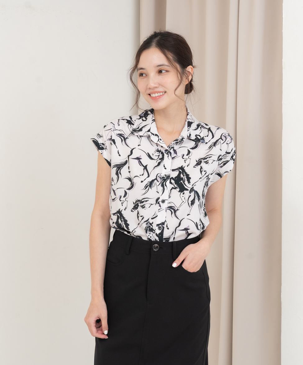 GT Print 法式袖襯衫