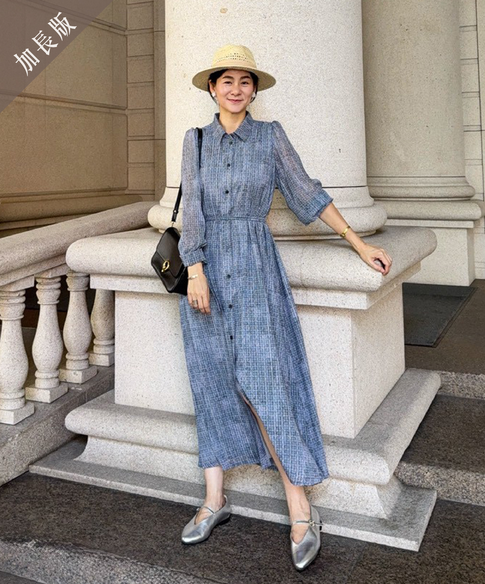 GT Print 印花襯衫長洋裝-加長版