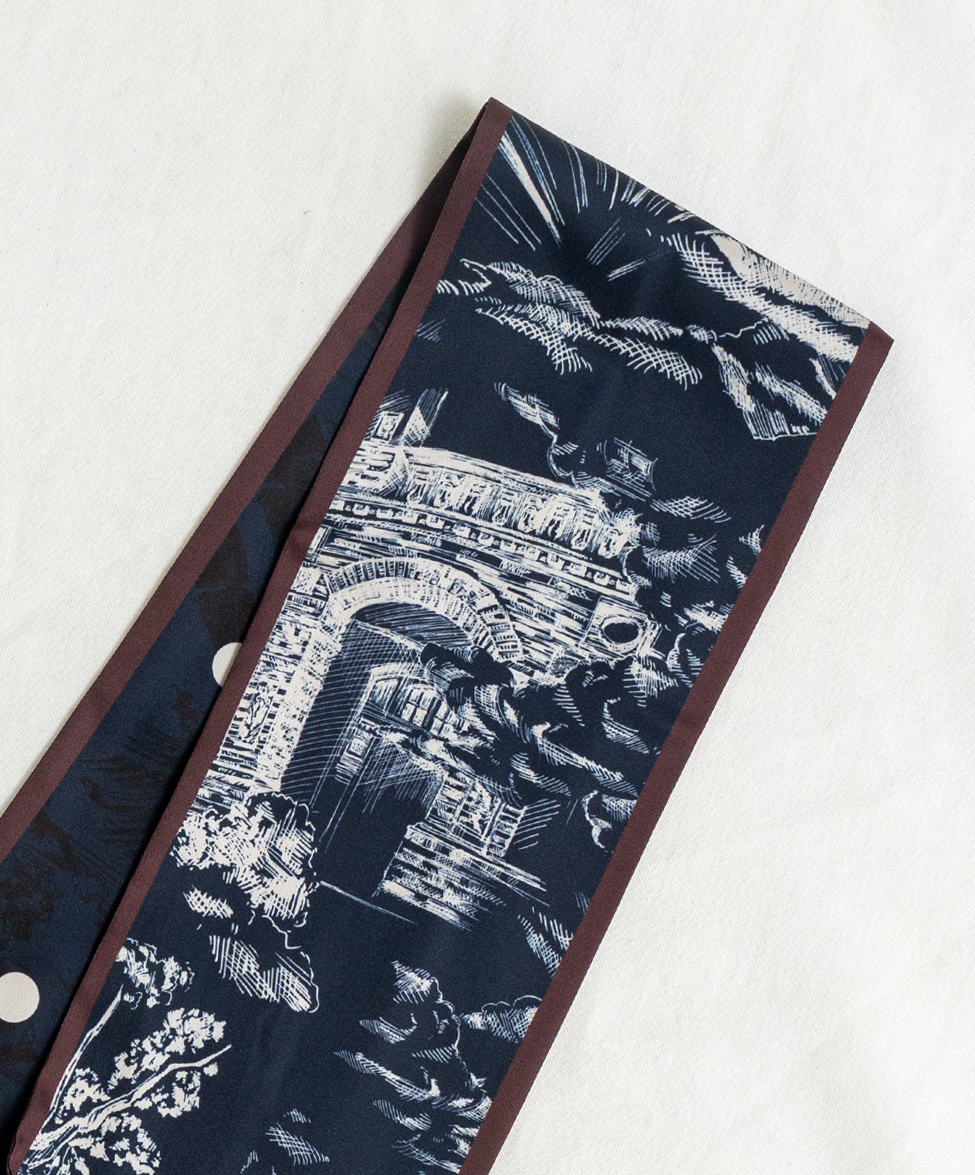 GT Print 長條斜口絲巾