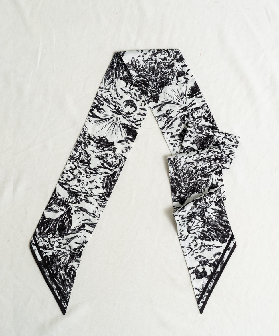 GT Print 長條斜口絲巾